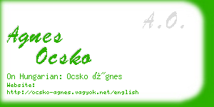agnes ocsko business card